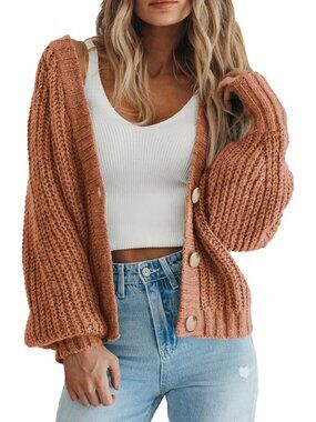 Cozy Chunky Knit Open Front Cardigan Sweater for Fall Outfits & Layering
